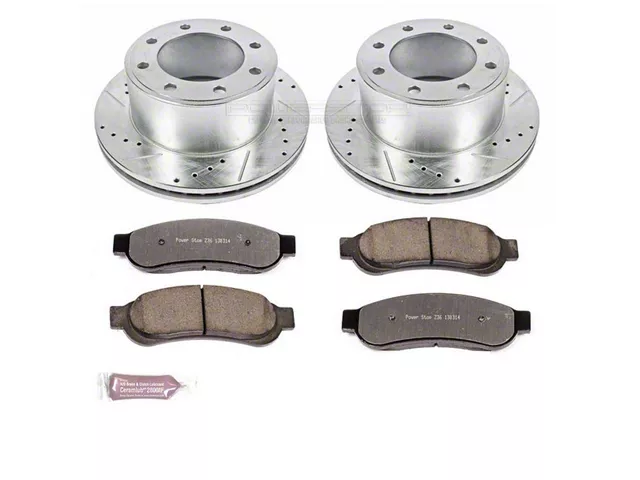 PowerStop Z36 Extreme Truck and Tow 8-Lug Brake Rotor and Pad Kit; Rear (11-22 F-350 Super Duty SRW)