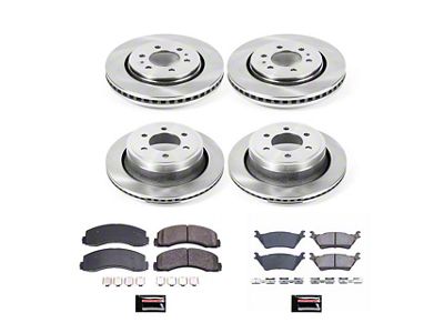 PowerStop OE Replacement 6-Lug Brake Rotor and Pad Kit; Front and Rear (09-14 2WD/4WD F-150; 15-18 F-150 w/ Manual Parking Brake)