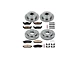 PowerStop OE Replacement 6-Lug Brake Rotor and Pad Kit; Front and Rear (09-14 2WD/4WD F-150; 15-18 F-150 w/ Manual Parking Brake)