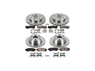 PowerStop OE Replacement 6-Lug Brake Rotor and Pad Kit; Front and Rear (99-06 Silverado 1500 w/o Rear Drum Brakes)