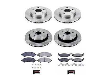 PowerStop OE Replacement Brake Rotor and Pad Kit; Front and Rear (02-18 RAM 1500)