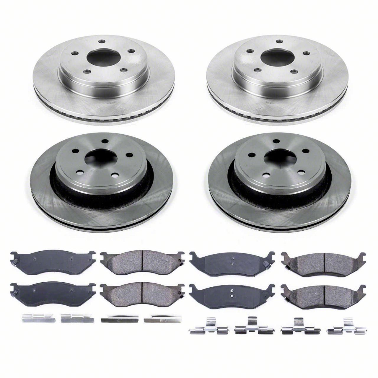 PowerStop RAM 1500 OE Replacement Brake Rotor and Pad Kit; Front and Rear R102796 (0218 RAM