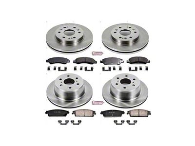 PowerStop OE Replacement 6-Lug Brake Rotor and Pad Kit; Front and Rear (07-13 Sierra 1500 w/ Rear Disc Brakes)