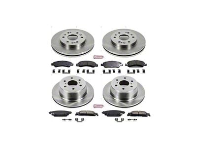 PowerStop OE Replacement 6-Lug Brake Rotor and Pad Kit; Front and Rear (14-18 Sierra 1500)