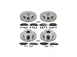 PowerStop OE Replacement 6-Lug Brake Rotor and Pad Kit; Front and Rear (14-18 Sierra 1500)