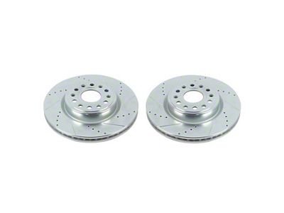 PowerStop Evolution Cross-Drilled and Slotted 6-Lug Rotors; Front Pair (19-24 RAM 1500, Excluding TRX)