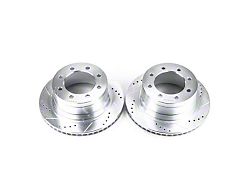 PowerStop Evolution Cross-Drilled and Slotted 8-Lug Rotors; Rear Pair (06-08 RAM 1500 Mega Cab)