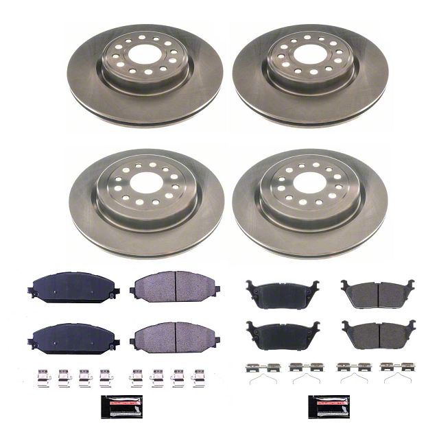 PowerStop RAM 1500 OE Replacement 6Lug Brake Rotor and Pad Kit; Front