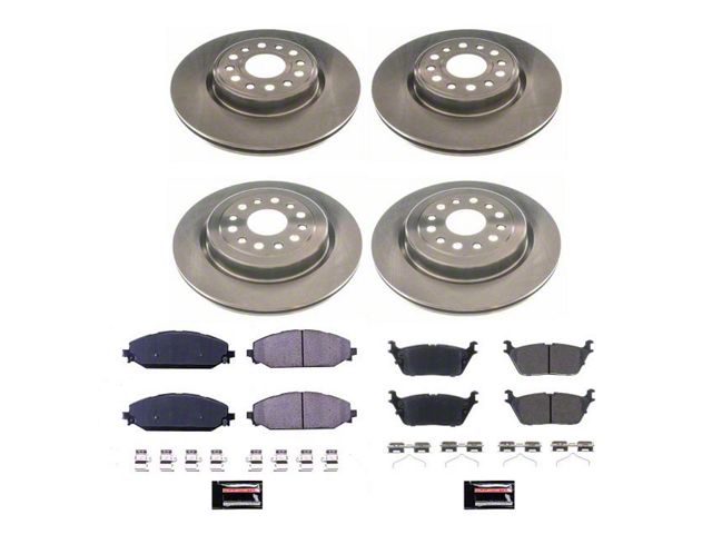 PowerStop OE Replacement 6-Lug Brake Rotor and Pad Kit; Front and Rear (19-24 RAM 1500, Excluding TRX)