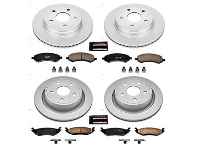 PowerStop Z17 Evolution Plus 5-Lug Brake Rotor and Pad Kit; Front and Rear (06-18 RAM 1500, Excluding SRT-10 & Mega Cab)