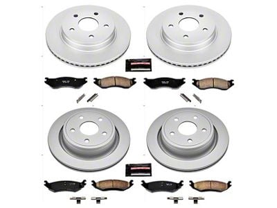 PowerStop Z17 Evolution Plus 5-Lug Brake Rotor and Pad Kit; Front and Rear (2002 RAM 1500)