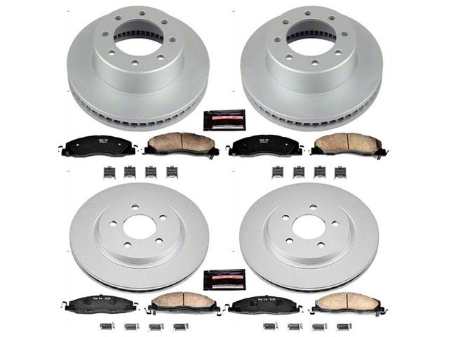 PowerStop Z17 Evolution Plus 8-Lug Brake Rotor and Pad Kit; Front and Rear (2012 RAM 1500 Tradesman HD)