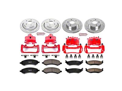 PowerStop Z23 Evolution Sport 5-Lug Brake Rotor, Pad and Caliper Kit; Front and Rear (06-08 RAM 1500, Excluding SRT-10 & Mega Cab)