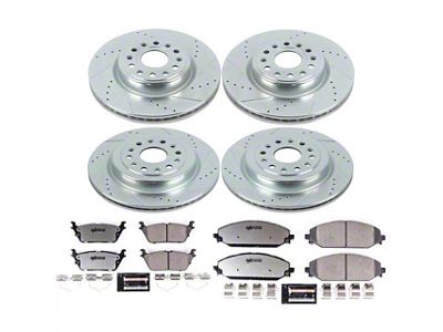 PowerStop Z36 Extreme Truck and Tow 6-Lug Brake Rotor and Pad Kit; Front and Rear (19-24 RAM 1500, Excluding TRX)