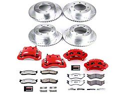PowerStop Z36 Extreme Truck and Tow 8-Lug Brake Rotor, Pad and Caliper Kit; Front and Rear (06-08 RAM 1500 Mega Cab)