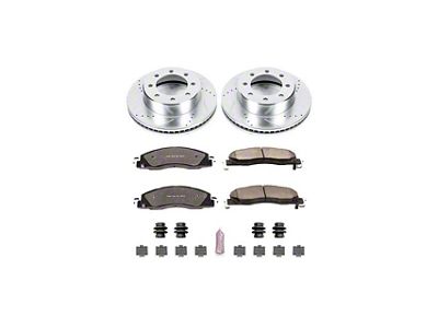 PowerStop Z36 Extreme Truck and Tow 8-Lug Brake Rotor and Pad Kit; Front (2012 RAM 1500 Tradesman HD)