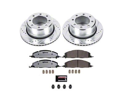 PowerStop Z36 Extreme Truck and Tow 8-Lug Brake Rotor and Pad Kit; Rear (2012 RAM 1500 Tradesman HD)