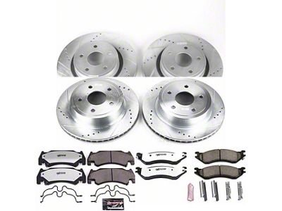 PowerStop Z36 Extreme Truck and Tow 5-Lug Brake Rotor and Pad Kit; Front and Rear (05-06 RAM 1500 SRT-10)