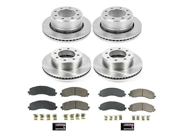 PowerStop OE Replacement 8-Lug Brake Rotor and Pad Kit; Front and Rear (19-24 RAM 2500)