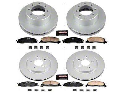 PowerStop Z17 Evolution Plus 8-Lug Brake Rotor and Pad Kit; Front and Rear (09-18 RAM 2500)