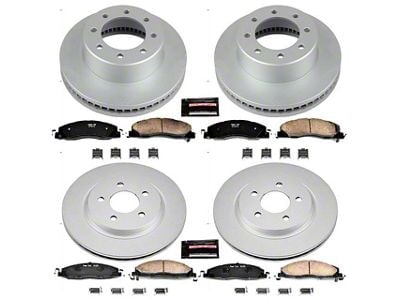 PowerStop Z17 Evolution Plus 8-Lug Brake Rotor and Pad Kit; Front and Rear (09-18 RAM 2500)