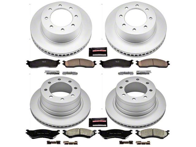 PowerStop Z17 Evolution Plus 8-Lug Brake Rotor and Pad Kit; Front and Rear (03-08 RAM 2500)