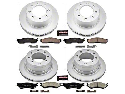 PowerStop Z17 Evolution Plus 8-Lug Brake Rotor and Pad Kit; Front and Rear (03-08 RAM 2500)