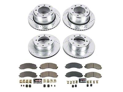 PowerStop Z23 Evolution Sport 8-Lug Brake Rotor and Pad Kit; Front and Rear (19-24 RAM 2500)