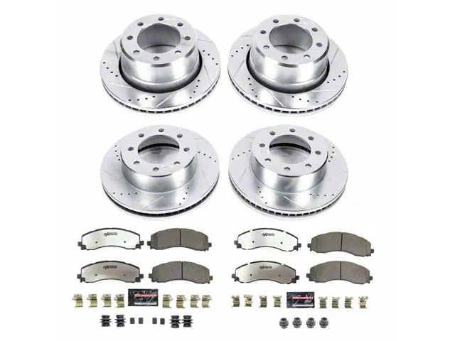 PowerStop Z36 Extreme Truck and Tow 8-Lug Brake and Pad Kit; Front and Rear (19-24 RAM 2500)