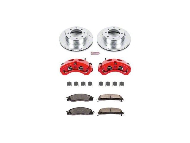 PowerStop Z36 Extreme Truck and Tow 8-Lug Brake Rotor, Pad and Caliper Kit; Front (09-18 RAM 2500)