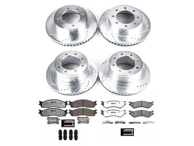 PowerStop Z36 Extreme Truck and Tow 8-Lug Brake Rotor and Pad Kit; Front and Rear (03-08 RAM 2500)