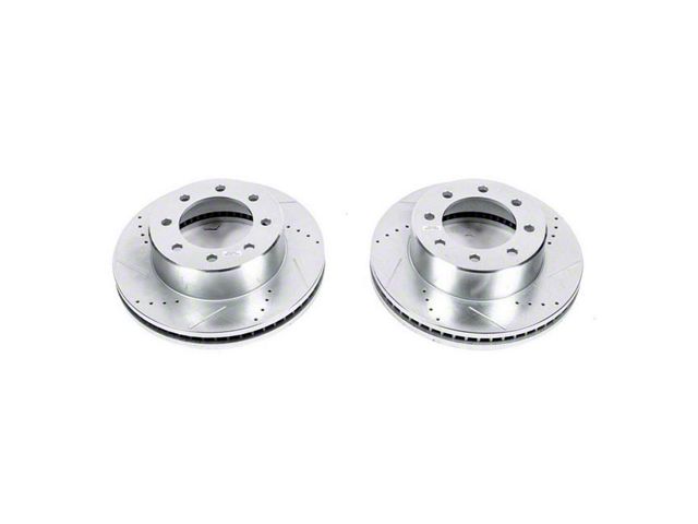 PowerStop Evolution Cross-Drilled and Slotted 8-Lug Rotors; Front Pair (09-24 RAM 3500)