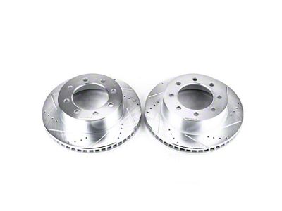 PowerStop Evolution Cross-Drilled and Slotted 8-Lug Rotors; Front Pair (03-08 RAM 3500)