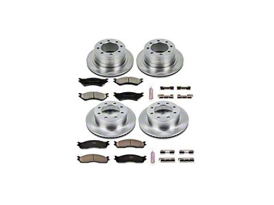 PowerStop OE Replacement 8-Lug Brake Rotor and Pad Kit; Front and Rear (03-08 RAM 3500)