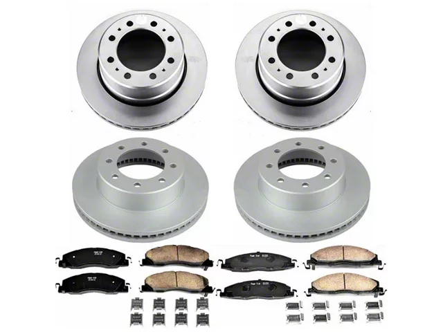 PowerStop Z17 Evolution Plus 8-Lug Brake Rotor and Pad Kit; Front and Rear (13-18 RAM 3500)