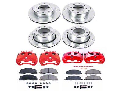 PowerStop Z23 Evolution Sport 8-Lug Brake Rotor, Pad and Caliper Kit; Front and Rear (09-12 RAM 3500 DRW)