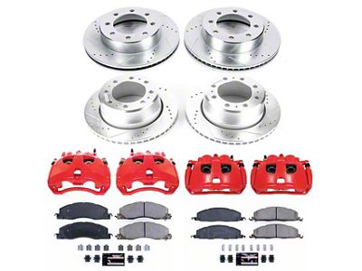 PowerStop Z23 Evolution Sport 8-Lug Brake Rotor, Pad and Caliper Kit; Front and Rear (13-18 RAM 3500 SRW)