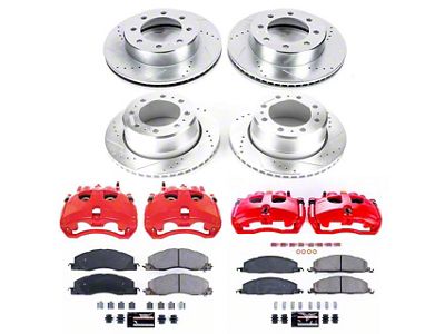 PowerStop Z23 Evolution Sport 8-Lug Brake Rotor, Pad and Caliper Kit; Front and Rear (13-18 RAM 3500 DRW)