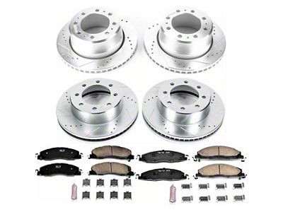 PowerStop Z23 Evolution Sport 8-Lug Brake Rotor and Pad Kit; Front and Rear (13-18 RAM 3500)
