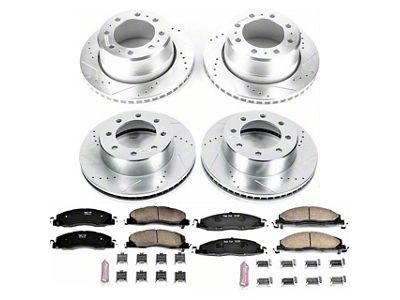 PowerStop Z23 Evolution Sport 8-Lug Brake Rotor and Pad Kit; Front and Rear (13-18 RAM 3500)