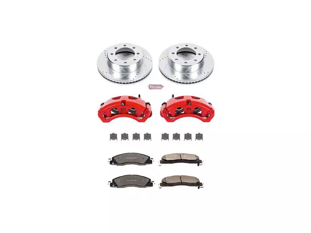 PowerStop Z36 Extreme Truck and Tow 8-Lug Brake Rotor, Pad and Caliper Kit; Front (09-18 RAM 3500)
