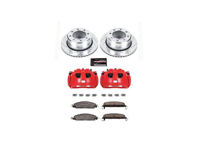 PowerStop Z36 Extreme Truck and Tow 8-Lug Brake Rotor, Pad and Caliper Kit; Rear (09-12 RAM 3500 SRW)