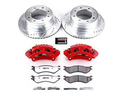 Rear Drilled Slotted Rotors + Pads For 2009-18 Ram 2500 3500 Dodge Ram 2500 3500