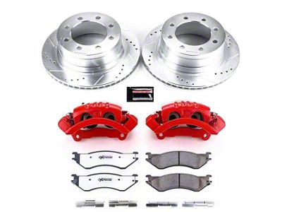 PowerStop Z36 Extreme Truck and Tow 8-Lug Brake Rotor, Pad and Caliper Kit; Rear (03-08 RAM 3500 SRW)