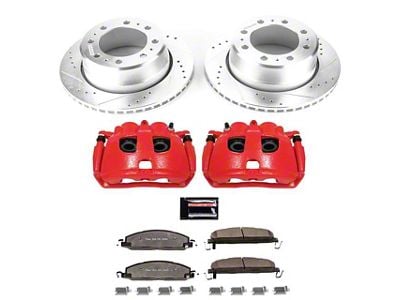 PowerStop Z36 Extreme Truck and Tow 8-Lug Brake Rotor, Pad and Caliper Kit; Rear (13-18 RAM 3500 SRW)