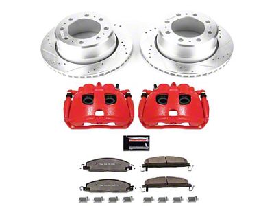 PowerStop Z36 Extreme Truck and Tow 8-Lug Brake Rotor, Pad and Caliper Kit; Rear (13-18 RAM 3500 SRW)