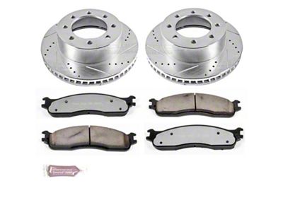 PowerStop Z36 Extreme Truck and Tow 8-Lug Brake Rotor and Pad Kit; Front (03-08 RAM 3500)