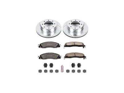 PowerStop Z36 Extreme Truck and Tow 8-Lug Brake Rotor and Pad Kit; Front (09-18 RAM 3500)