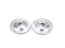 PowerStop Evolution Cross-Drilled and Slotted 6-Lug Rotors; Front Pair (2005 Sierra 1500 w/ Rear Drum Brakes; 06-14 Sierra 1500)