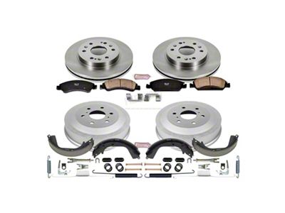 PowerStop OE Replacement 6-Lug Brake Rotor and Pad Kit; Front and Rear (09-13 Sierra 1500 w/ Rear Drum Brakes)